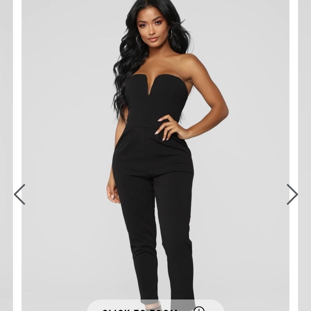 Black strapless jumpsuit